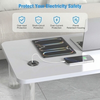 Enchufe de Corriente Empotrable Industrial de Carga Rápida para Mesa, 1 Salida, Puertos USB-A y Tipo-C, Certificación ETL para Escritorio con Regleta de Alimentación