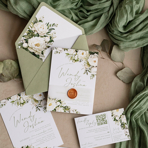 Biglietto d'invito personalizzato di lusso in carta con busta e sigillo, biglietti di auguri <span class=keywords><strong>per</strong></span> <span class=keywords><strong>matrimonio</strong></span> - Product Image 3