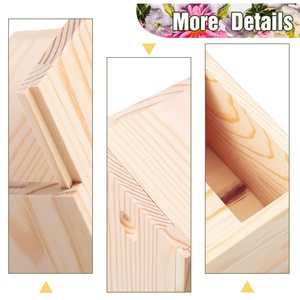 Piccole Casse di Legno per Conservazione, Contenitori Vuoti, Scatole Regalo, Astucci per Matite, Set di 3 Scatole in Legno Non Finite con Coperchio Scorrevole - Product Image 6