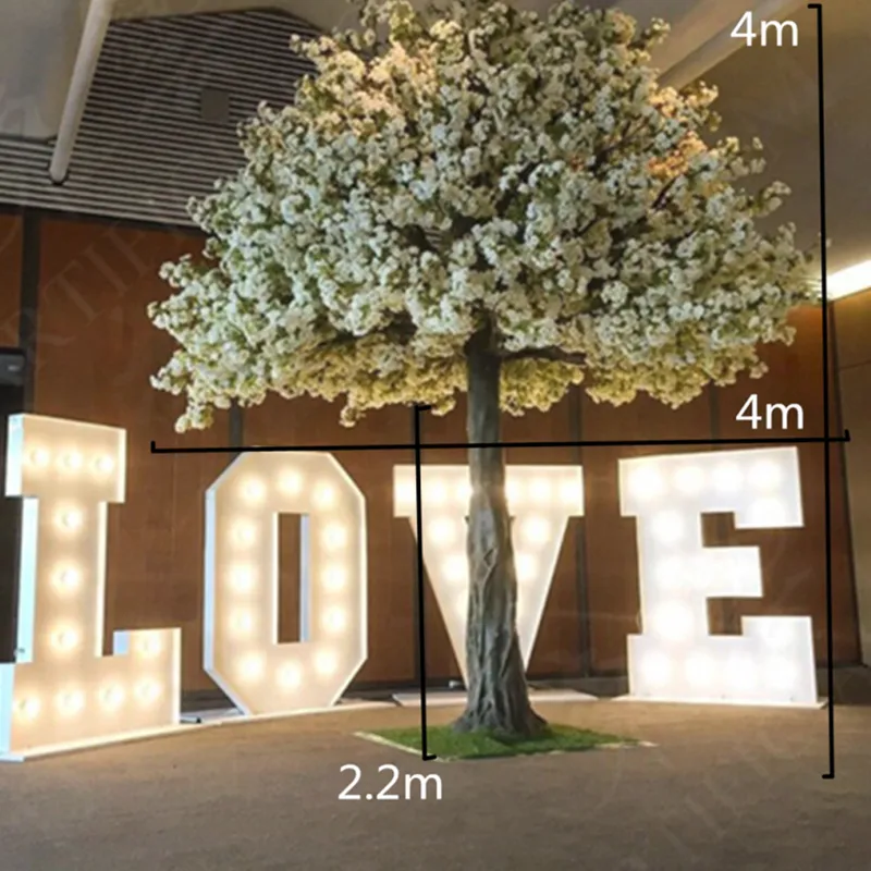 Tall Wedding White Sakura Tree Artificial Plants And Trees for Shopping mall