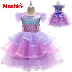 Costumes de cosplay de la princesse Ariel pour enfants, robe de sirène pour bébé fille, vêtements de fête d'anniversaire pour enfants, robe tutu - Product Image 1