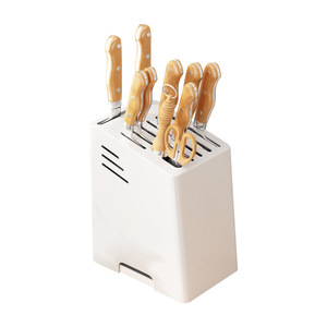 Bloc à couteaux Myz 7 pièces en acier carbone, support de rangement durable pour comptoir de cuisine, usage domestique - Product Image 1