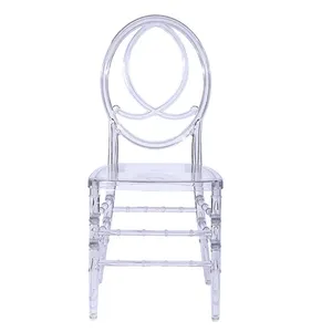 Chaise de mariage Tiffany Chiavari en résine acrylique, cristal transparent empilable pour événements