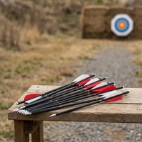 Flèche Xiaofei en carbone pur pour tir à l'arc en extérieur, diamètre extérieur 6 mm, pointe métallique 21,5 cm, pour chasse et arbalète - Vente en gros usine HT