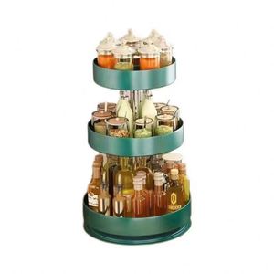 Support à <span class=keywords><strong>épices</strong></span> en métal rotatif à 2 niveaux à 360 degrés Organisateur Lazy Susan Turntable <span class=keywords><strong>pour</strong></span> comptoir Accessoires de cuisine Support de rangement - Product Image 3