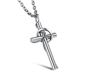 Collar con Colgante de Cruz de Acero Inoxidable Vintage, Cadena Figaro con Joyería Religiosa Cristiana para Enamorados - Product Image 4