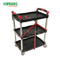 Carro de Servicio Industrial Plegable de Plataforma de Cuatro Ruedas de Plástico Resistente Highbright con Mango Suave, Opción OEM, Color Personalizable