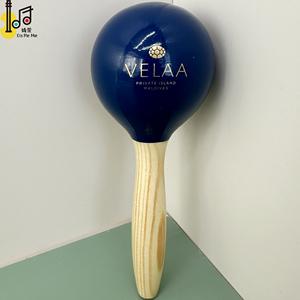 <span class=keywords><strong>Maracas</strong></span> en bois, instrument de percussion musical d'église, avec logo imprimé sur la tête peinte en bleu, bruit de grelot, <span class=keywords><strong>prix</strong></span> - Product Image 6