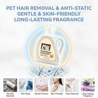 Détergent à lessive liquide premium pour enlever les poils d'animaux, antistatique, antibactérien, éliminateur d'odeurs, doux pour les enfants
