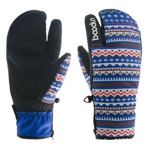 Gants de ski style ethnique en porcelaine bleue et blanche, unisexe, pour adulte, imperméables, pour l'hiver et les activités de plein air - Product Image 3