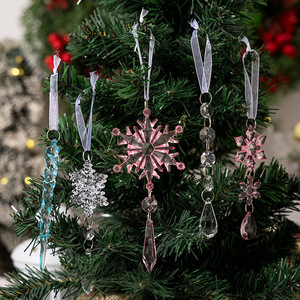 Nouvelles décorations de Noël transfrontalières en forme de flocon de neige transparent, décorations créatives en acrylique transparent pour arbre de Noël. - Product Image 4