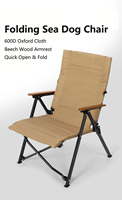 Chaise pliante personnalisée Sea Dog, chaise inclinable de camping pliable avec tissu respirant pour la plage, la pêche et l'utilisation en terrasse
