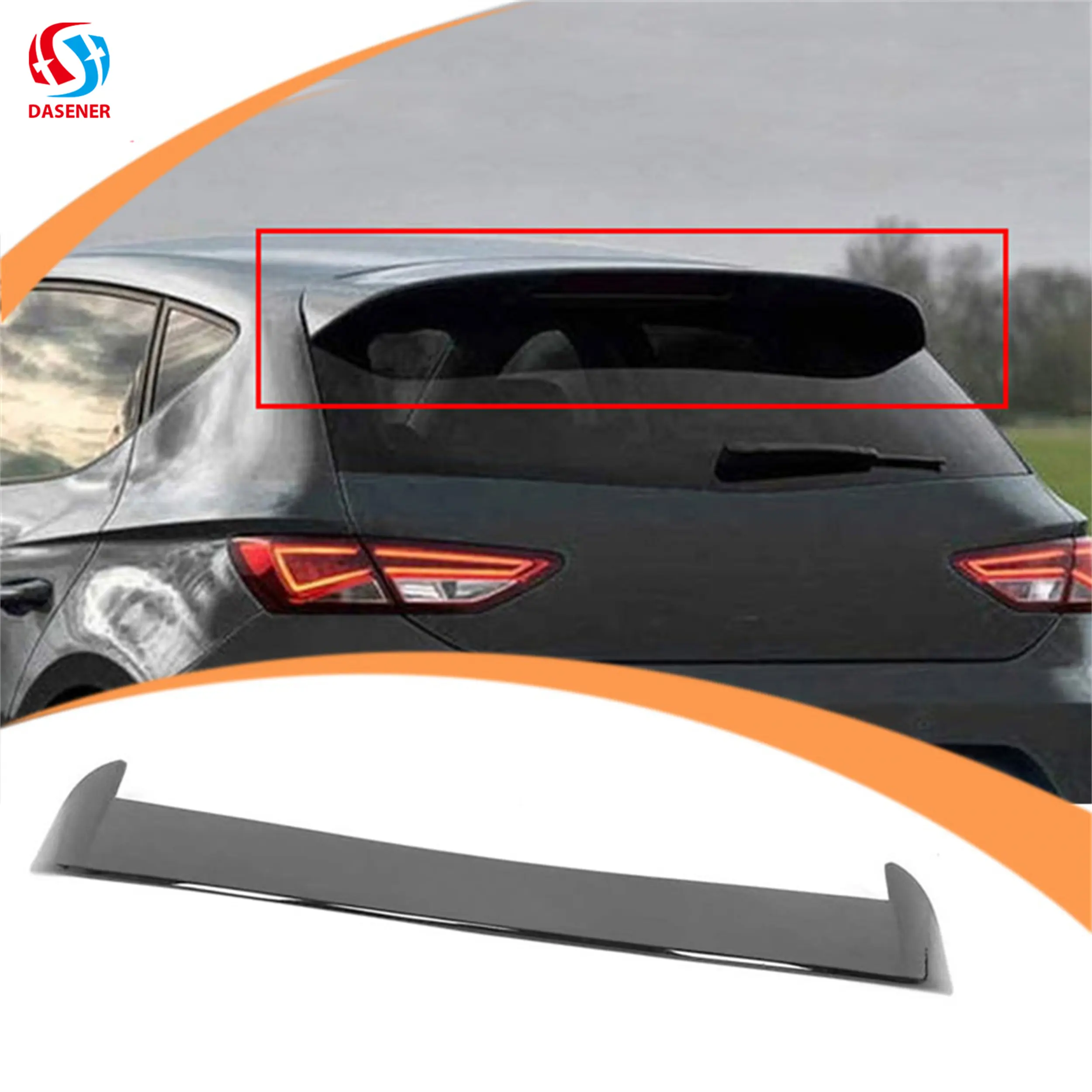 Leon Cupra 20Womenacottoncar Onderdelen Achter Spoiler Accessoires Abs Andere Auto-Onderdelen Achterdak Kofferbak Spoiler Seat Fashionfiber Zwart