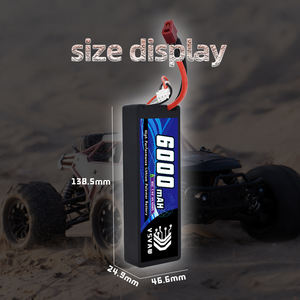 VSVAW Lipo 2S 7.4V batteria 6000mAh 80C custodia rigida Lipo batteria serie Racing con presa EC5 per auto barca RC camion da Rally Buggy - Product Image 4