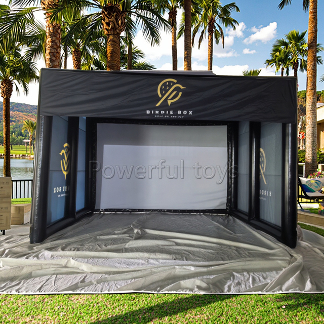 Full Swing Golf Simulator Enclosure Indoor Virtual Golf Hitting Screen Tent Inflatable Golf Simulator Cage