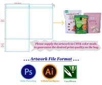 Fournisseur de sacs alimentaires en plastique à impression en gravure personnalisée, sachets debout pour fruits et légumes séchés soufflés certifiés par la FDA