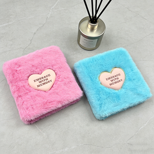 Album <span class=keywords><strong>photo</strong></span> personnalisé haut de gamme en peluche douce avec insert en cuir et éponge en forme de cœur, pour la mémoire de bébé, cadeau de mariage, décoration intérieure - Product Image 3