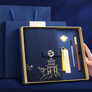 5 pz taccuino di lusso segnalibro legno penna regalo business set regalo per le vacanze set regalo per il padre - Product Image 2