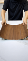 Revêtement mural en composite bois-plastique classique imperméable pour intérieur, panneau mural rainuré WPC PVC pour la décoration