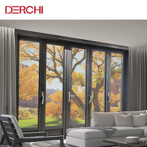 Porte pliante en <span class=keywords><strong>aluminium</strong></span> à rupture de pont thermique DERCHI, vente chaude aux États-Unis, certifiée NFRC, porte accordéon en verre pour balcon, porte patio pliante - Product Image 4
