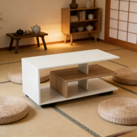 Table basse moderne en panneaux de bois écologiques pour salon, utilisable également comme table d'étude, mobilier de maison