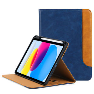 Étui universel pour tablette JUNCHI 2026 avec <span class=keywords><strong>pochette</strong></span> pour cartes, sangle de transport élastique, support double angle, housse de protection en PU+TPU - Product Image 1