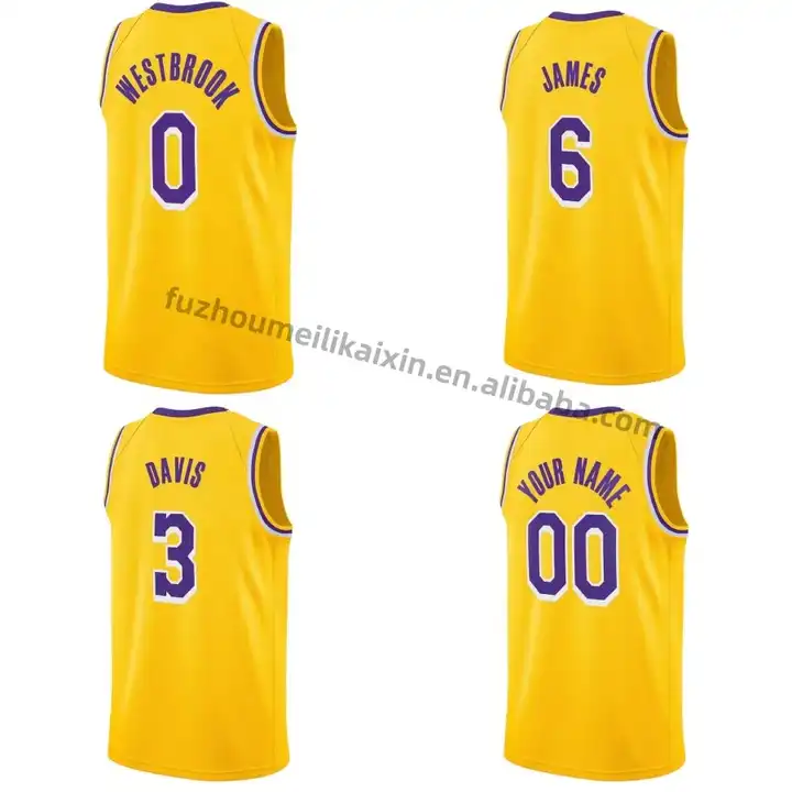 Wholesale men's t-shirt custom basketball jersey t shirt los angeles laker  jersey James anthony davis basketball tshirt basketball wear From  m.