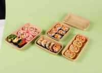 Boîte à sushi en papier kraft jetable de qualité alimentaire, biodégradable, recyclable, emballage alimentaire à emporter