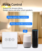 Interrupteur de rideau intelligent Tuya TYSH Smart Life Wifi, interrupteur tactile en verre pour stores motorisés électriques, volet roulant compatible avec Alexa Google Home