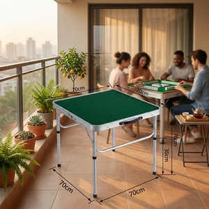 Lightweight Aluminum Alloy <strong>Folding</strong> Mahjong <strong>Table</strong> Modern Design Portable Outdoor Dining <strong>Card</strong> Game <strong>Table</strong> for Family Kids - Product Image 3