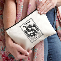 Pochette de voyage décontractée en toile à motif Dragon Étoilé avec fermeture éclair, sac à cosmétiques tendance pour fans de SKZ