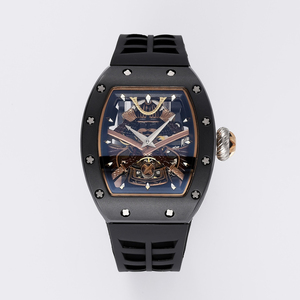 Montre mécanique de sport de luxe en forme de baril avec cadran rotatif et verre saphir pour homme, idéale pour le quotidien et les activités de plein air - Product Image 1
