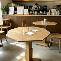 Table de négociation de style nordique minimaliste en bois massif pour hôtel, maison d'hôtes, salon de thé et café