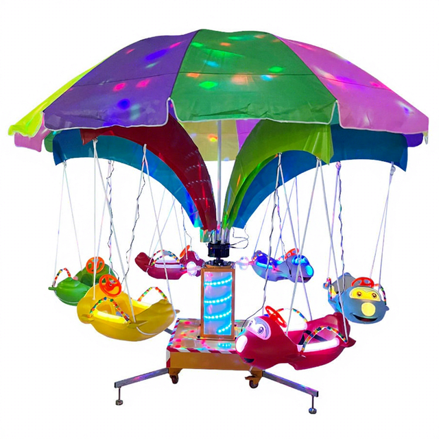 Portable Light Steering Horse Riding Children's Electric Swing Amusement Ride-Indoor/Outdoor Metal Shopping Mall Use