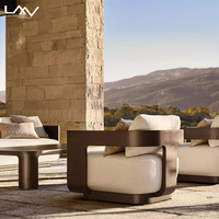 Style moderne Ensemble de canapés à cadre en aluminium pour hôtel, jardin, patio, mobilier de canapés rembourrés en tissu imperméable à l'air libre