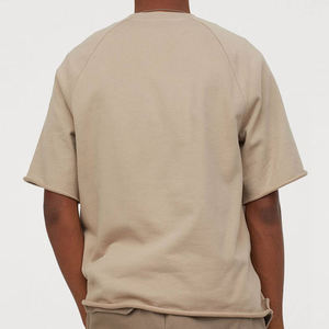 T-shirts amples à épaules tombantes de créateur, T-shirt vierge épais et surdimensionné, Streetwear 100% Coton, T-shirts unis pour hommes coupe carrée - Product Image 3