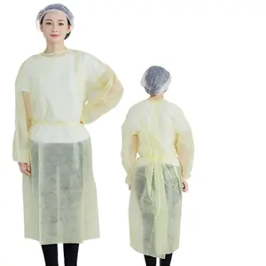 Vestido de isolamento doméstico descartável para proteção pessoal de material não tecido trajes de proteção