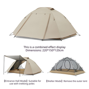 Carpa Ligera para Motocicleta, Impermeable, para 2 Personas, con Poste de Aluminio 7001 de 3000 mm, Compacta, para Excursionismo, Supervivencia al Aire Libre - Product Image 2