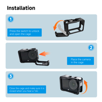 Jaula de Aleación de Aluminio para Cámara Compatible con DJI Osmo Action 6, Accesorios para Cámara, Marco Protector Ultraligero para Cámara Action 6