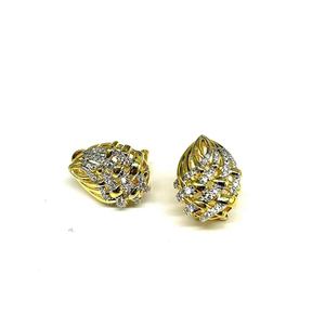 <b>Stud</b> <b>Earrings</b> Gold Oval Geometric Micro Inlaid Zircon Fashion Women Gift Jewelry - Product Image 3