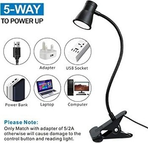 Lampe de bureau LED 3 couleurs de type corne avec base <span class=keywords><strong>à</strong></span> <span class=keywords><strong>pince</strong></span>, col de cygne réglable, lampe USB <span class=keywords><strong>à</strong></span> clip pour armoire, bureau, chevet, petite lampe de lecture - Product Image 3