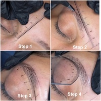Règle de traçage des sourcils et des lèvres, pochoir de modelage des sourcils, outil de conception des lèvres, pour PMU et microblading, pour un dessin rapide des sourcils et des lèvres