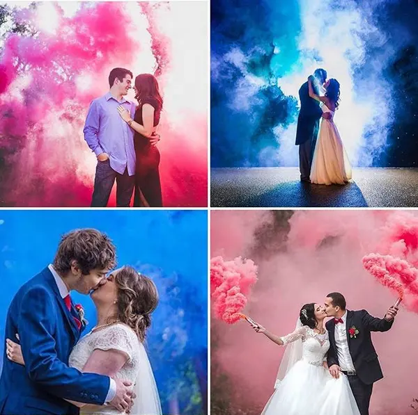 Çekme tel halka fotoğraf kutlama havai fişek Flare tüp renkli duman bombası satılık düğün cinsiyet ortaya bebek duş