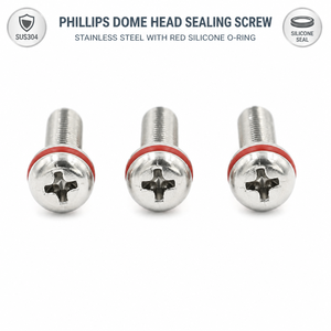 Tornillo <span class=keywords><strong>de</strong></span> sellado Phillips <span class=keywords><strong>de</strong></span> rosca larga <span class=keywords><strong>de</strong></span> 30 mm, 40 mm, 50 mm, SUS304, con <span class=keywords><strong>sello</strong></span> EPDM <span class=keywords><strong>rojo</strong></span>, <span class=keywords><strong>de</strong></span> fábrica con 30 años <span class=keywords><strong>de</strong></span> experiencia, plazo <span class=keywords><strong>de</strong></span> entrega <span class=keywords><strong>de</strong></span> 7 días para armarios <span class=keywords><strong>de</strong></span> telecomunicaciones - Product Image 1