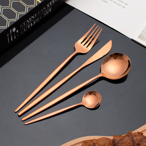 Atacado personalizado luxo ouro talheres <span class=keywords><strong>set</strong></span> com alta qualidade presente caixa 24pcs aço inoxidável talheres <span class=keywords><strong>set</strong></span> para casamento - Product Image 5