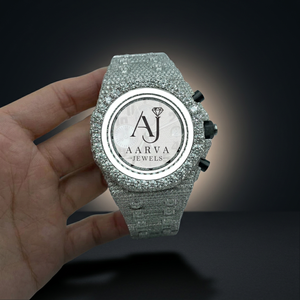 Reloj Mecánico Automático Personalizado Aarva Jewels con Incrustaciones de Diamantes VVS Moissanite de 41 mm, Resistente al Agua, de Lujo - Product Image 1
