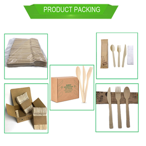 Venta al por mayor ecológico resistente al calor tenedor cuchara cuchillo conjunto con servilleta <span class=keywords><strong>de</strong></span> papel <span class=keywords><strong>de</strong></span> bambú <span class=keywords><strong>cubiertos</strong></span> desechables <span class=keywords><strong>de</strong></span> madera - Product Image 5
