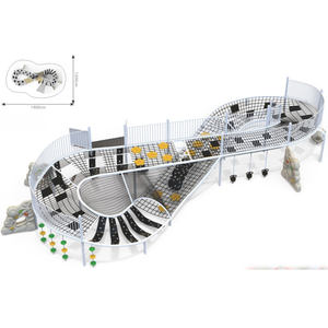 Tobogán Doble Simétrico Amarillo con Malla Negra, Ruedas Coloridas, Anillos y Columpio - Product Image 1