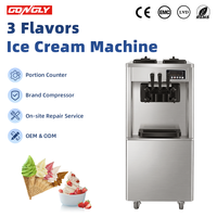 Machine à glace molle commerciale sur pied 18-25 l/h pour restaurants et petites entreprises