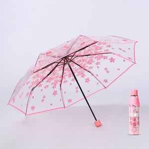 <strong>Manual</strong> <strong>Open</strong> and <strong>Close</strong> POE Transparent Strong Water Repellent Romantic Cherry Blossom <strong>Umbrella</strong> - Product Image 3